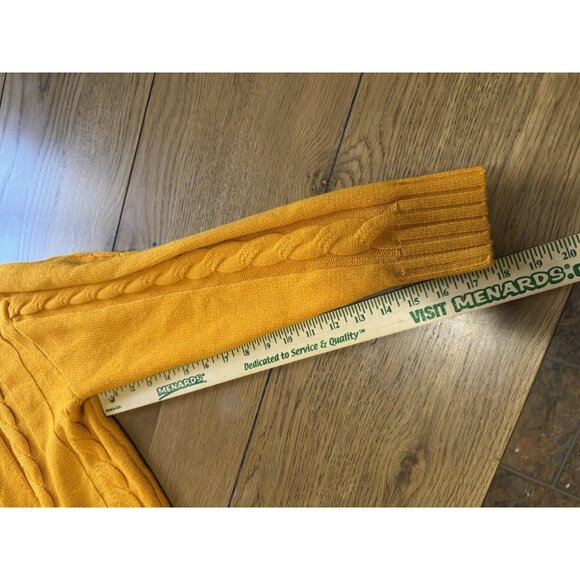 PJ Paul Jones Men Size Medium Cable Knit Cardigan Sweater Buttons Yellow Grandpa - Picture 7 of 10